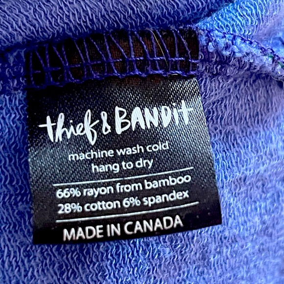 Thief and Bandit hand screened French terry cropped sweatshirt size M - Picture 5 of 5